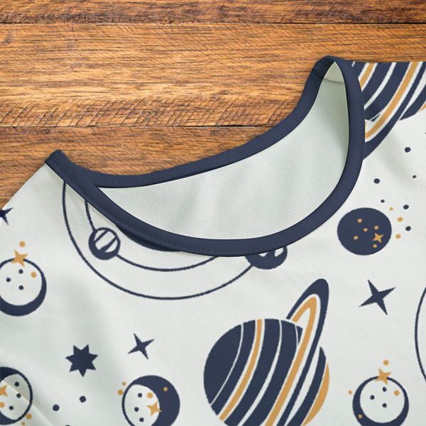Planets Navy and Gold Onesie Neck