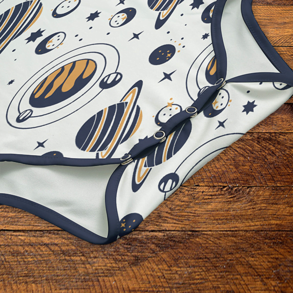Planets Navy and Gold Onesie Snaps