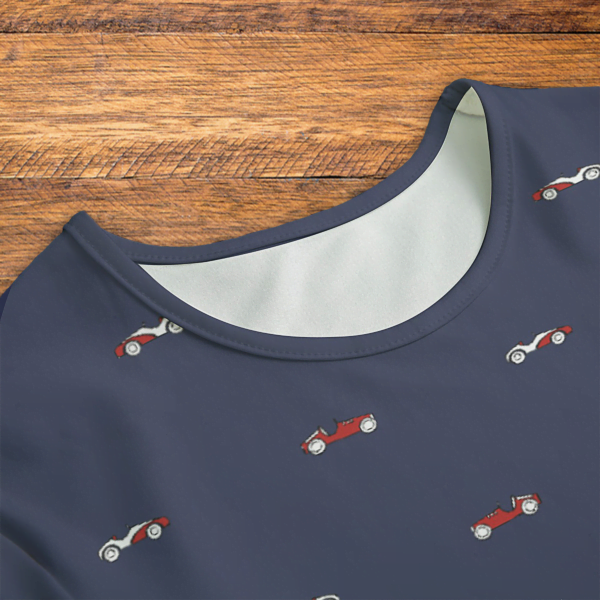 Vintage Race Cars Blue Onesie Neck