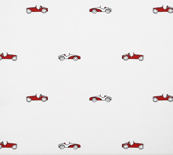 Vintage Race Cars White Onesie Fabric