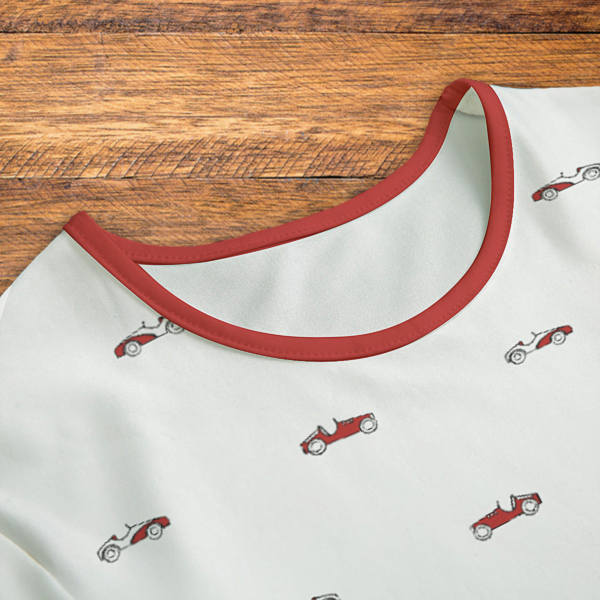 Vintage Race Cars White and Red Onesie Neck