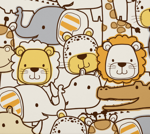 Wild Animals Design Fabric Closeup