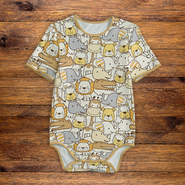 Wild Animals Onesie Front
