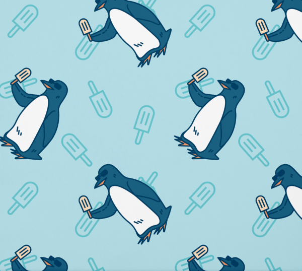 Penguins and Popsicles Onesie Fabric Closeup