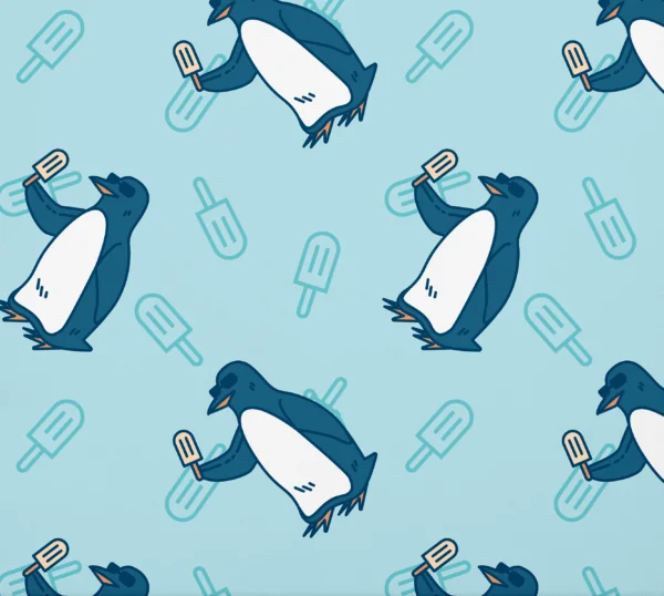 Penguins and Popsicles Onesie Fabric Closeup