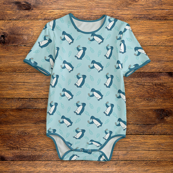 Penguins and Popsicles Onesie Front