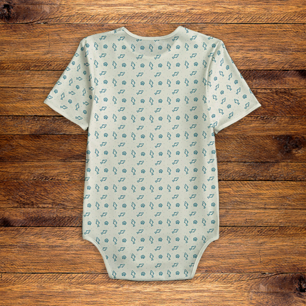 Summer Fish and Shells Onesie Back