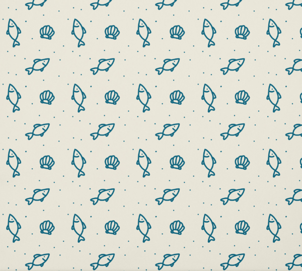 Summer Fish and Shells Onesie Fabric Closeup