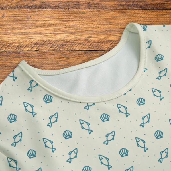 Summer Fish and Shells Onesie Neck