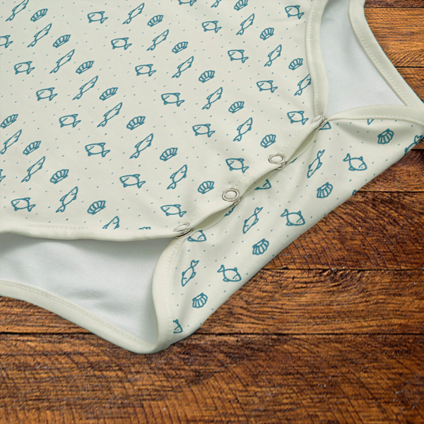 Summer Fish and Shells Onesie Snaps