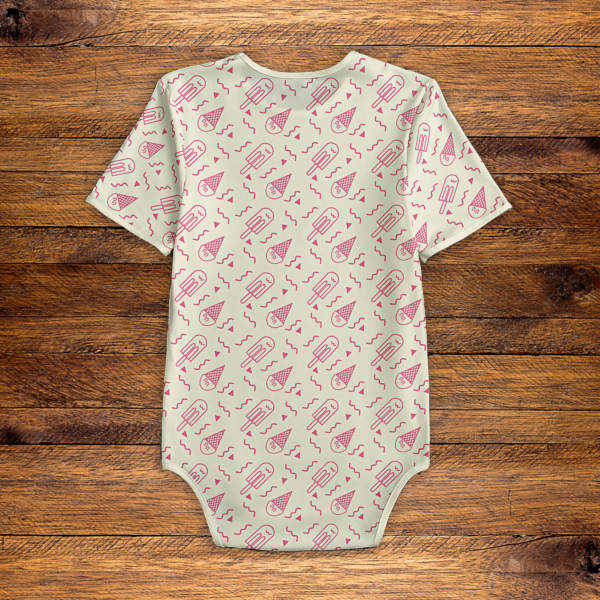 Summer Red and Cream Popsicle Onesie Back