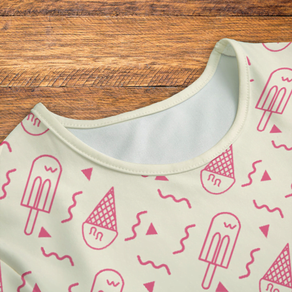 Summer Red and Cream Popsicle Onesie Neck