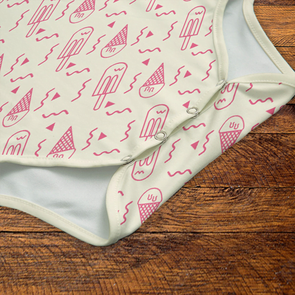 Summer Red and Cream Popsicle Onesie Snaps