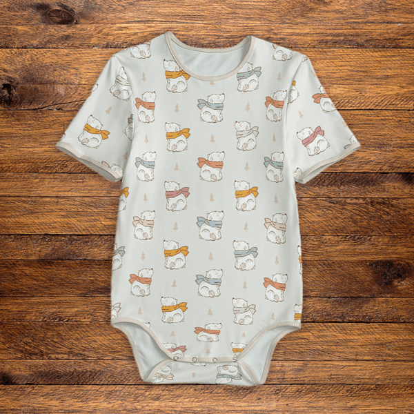 Bear-y Cold Day Onesie Front Flat