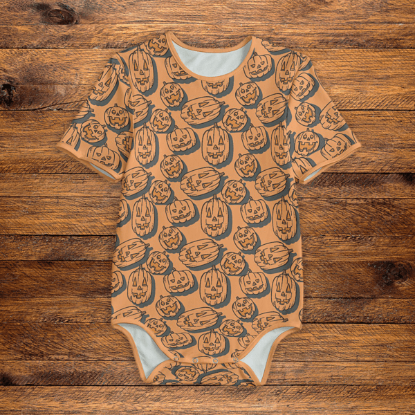 Jack-O-Lanterns Onesie Front Flat