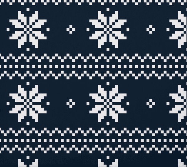 Knit White Snow Flakes Blue Onesie Fabric